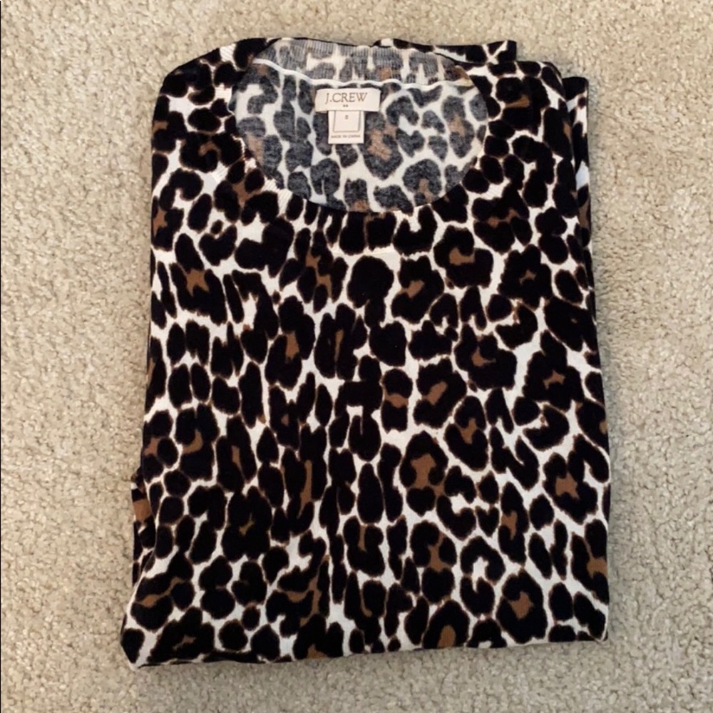 J. Crew sweater cheetah print